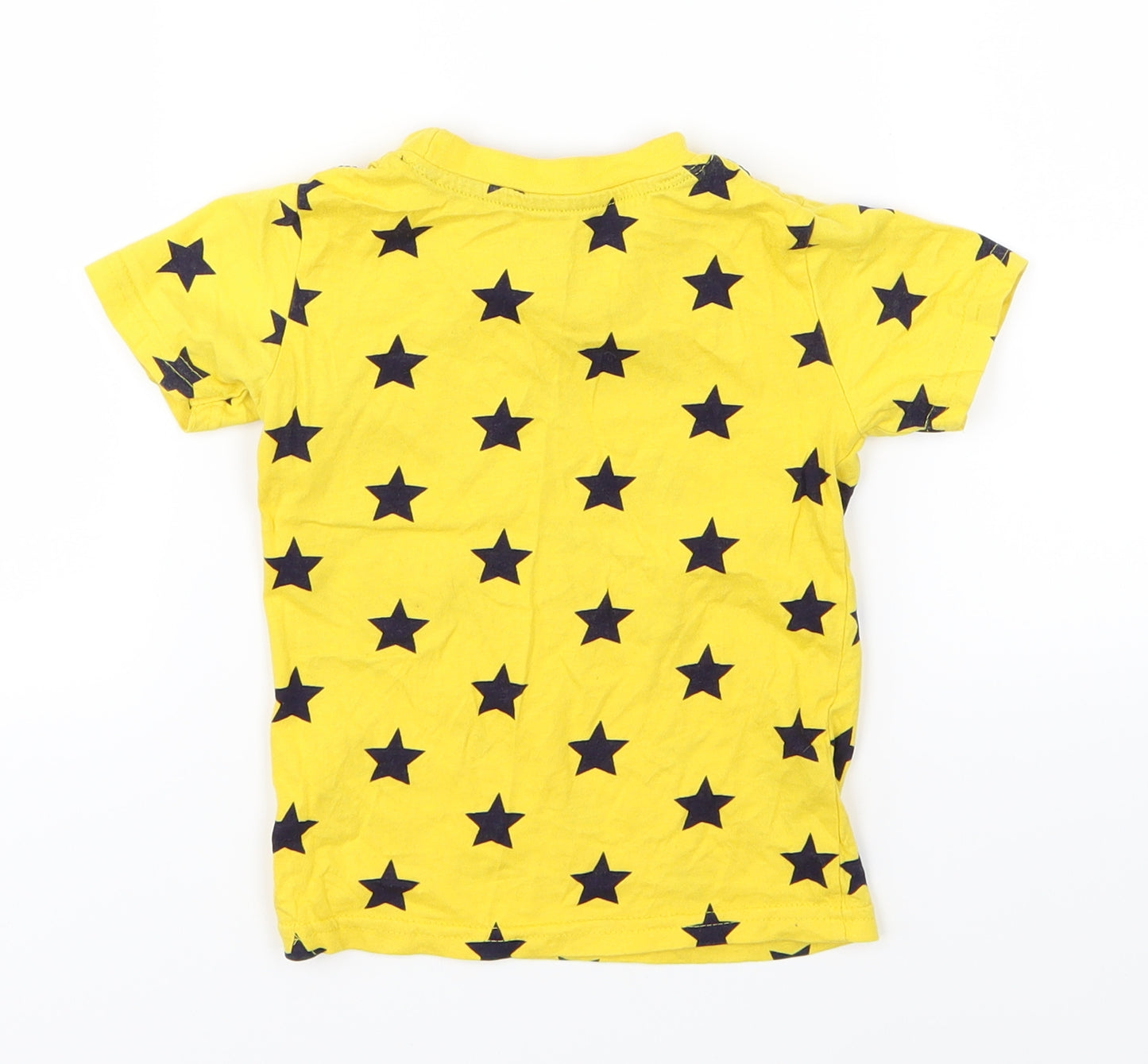 Primark Baby Yellow  Jersey Basic T-Shirt Size 12-18 Months  - Star Print