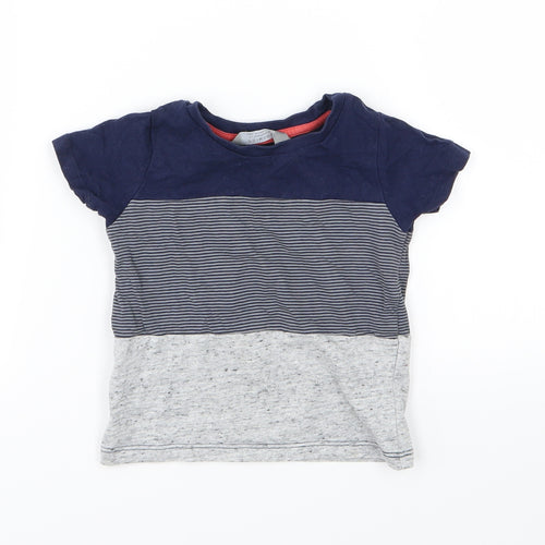 Primark Baby Blue Striped Jersey Basic T-Shirt Size 12-18 Months
