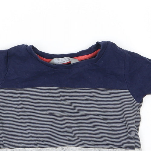 Primark Baby Blue Striped Jersey Basic T-Shirt Size 12-18 Months