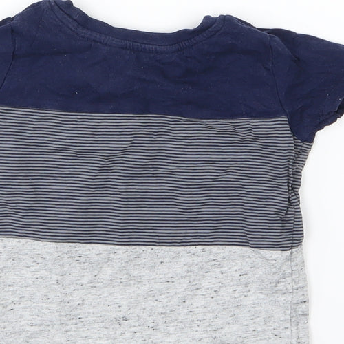 Primark Baby Blue Striped Jersey Basic T-Shirt Size 12-18 Months