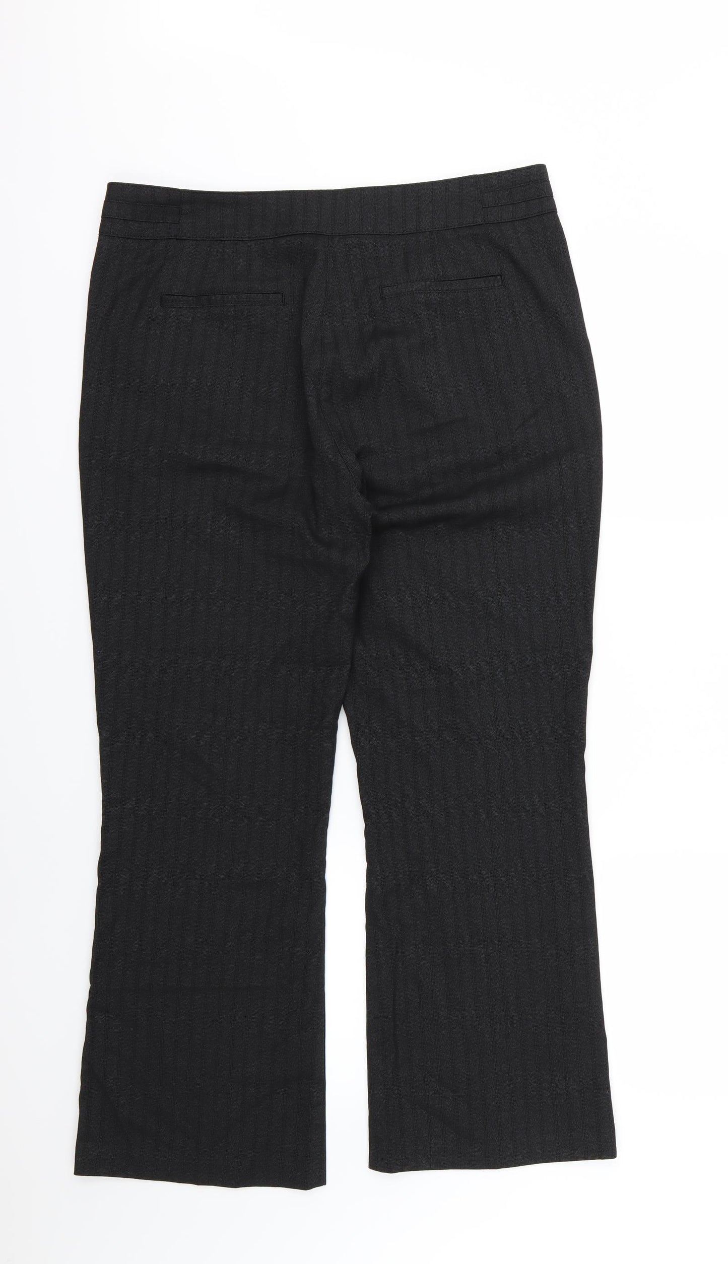 Per Una Womens Black Striped  Trousers  Size 16 L28 in