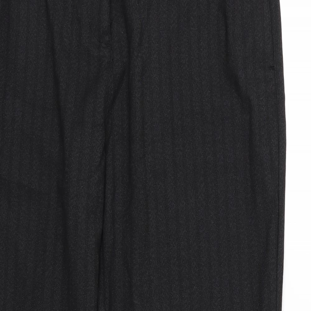 Per Una Womens Black Striped  Trousers  Size 16 L28 in