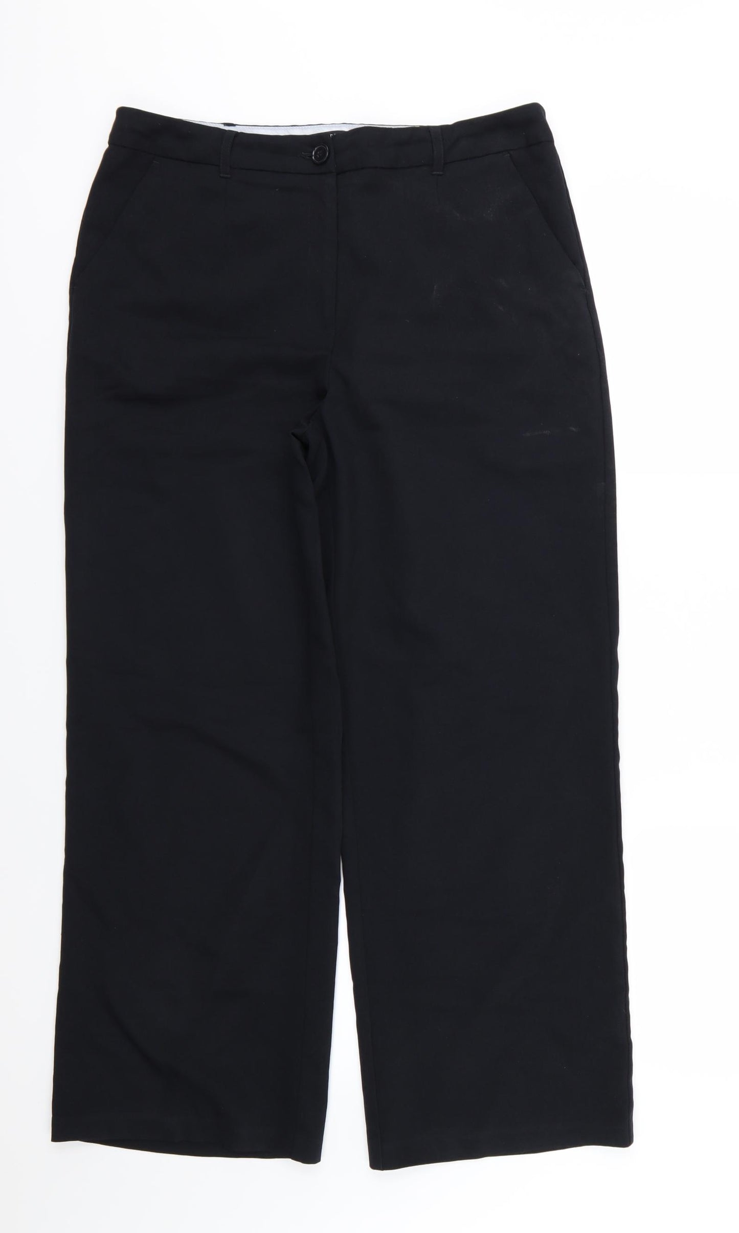 Papaya Womens Black  Rayon Trousers  Size 14 L30 in