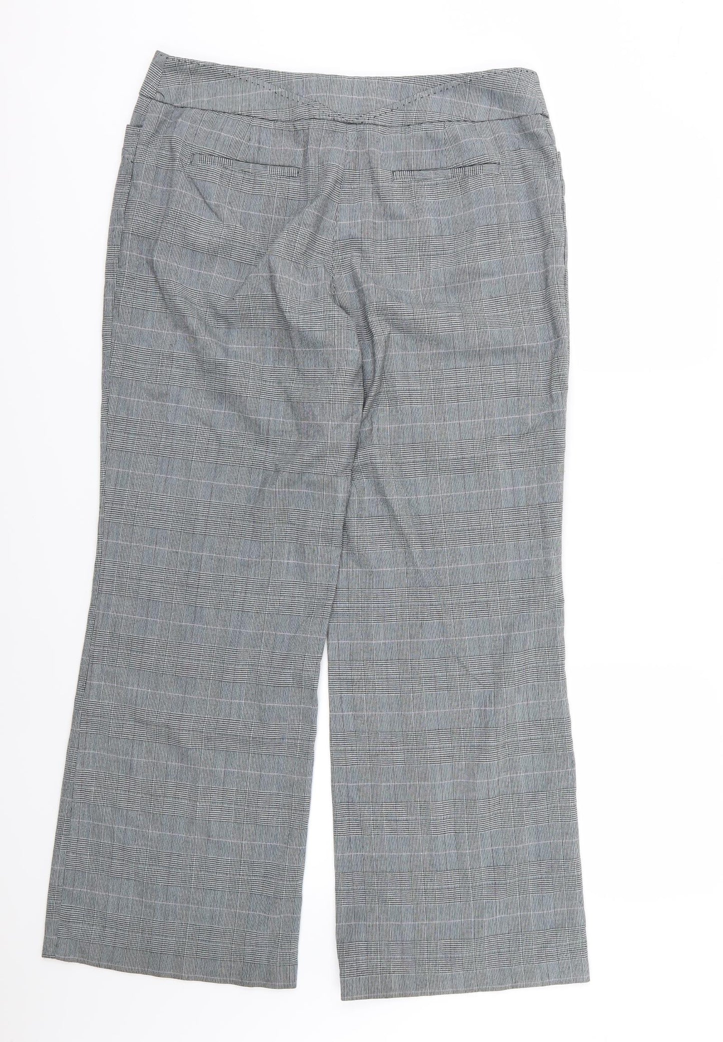 NEXT Womens Grey Striped Rayon Trousers  Size 14 L30 in