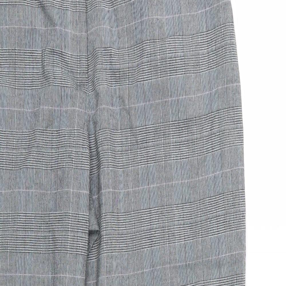 NEXT Womens Grey Striped Rayon Trousers  Size 14 L30 in