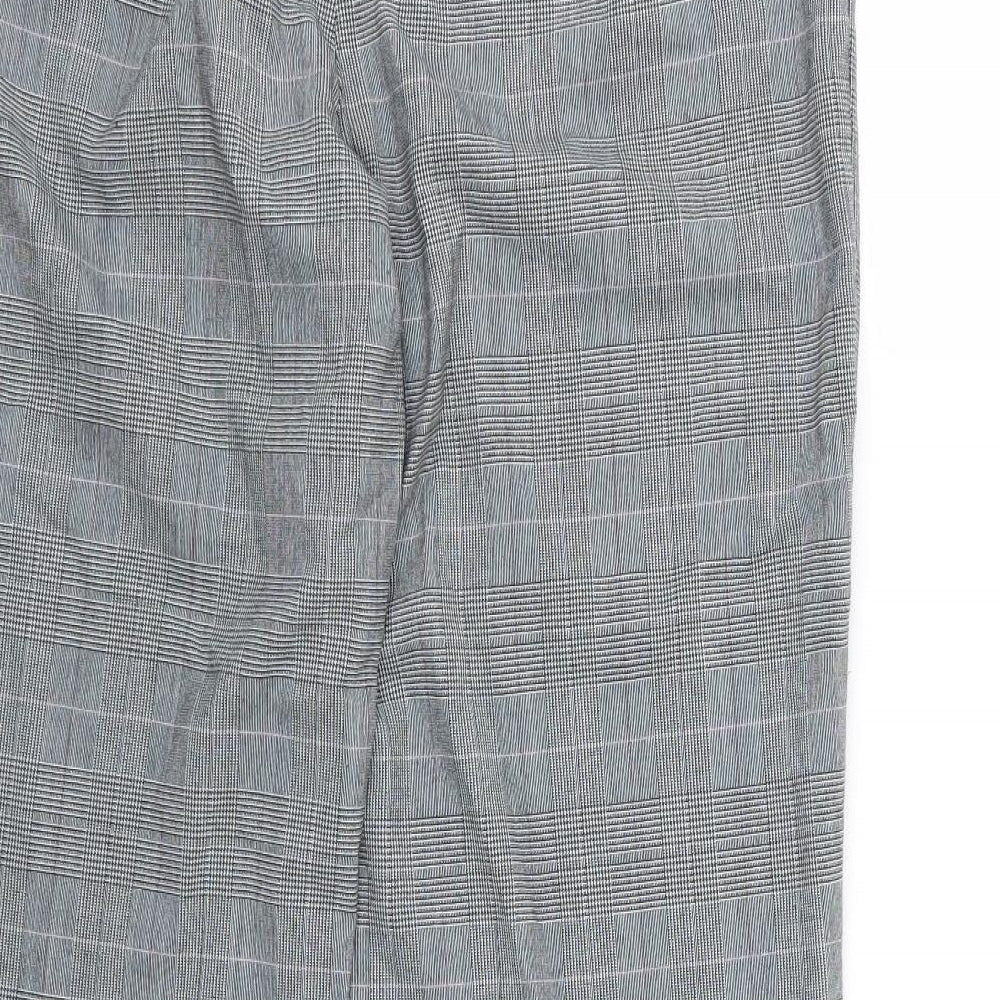 NEXT Womens Grey Striped Rayon Trousers  Size 14 L30 in