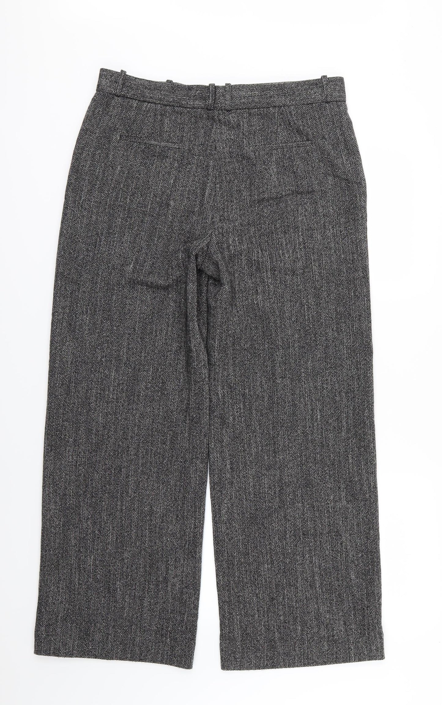 NEXT Womens Grey Herringbone  Trousers  Size 14 L30 in