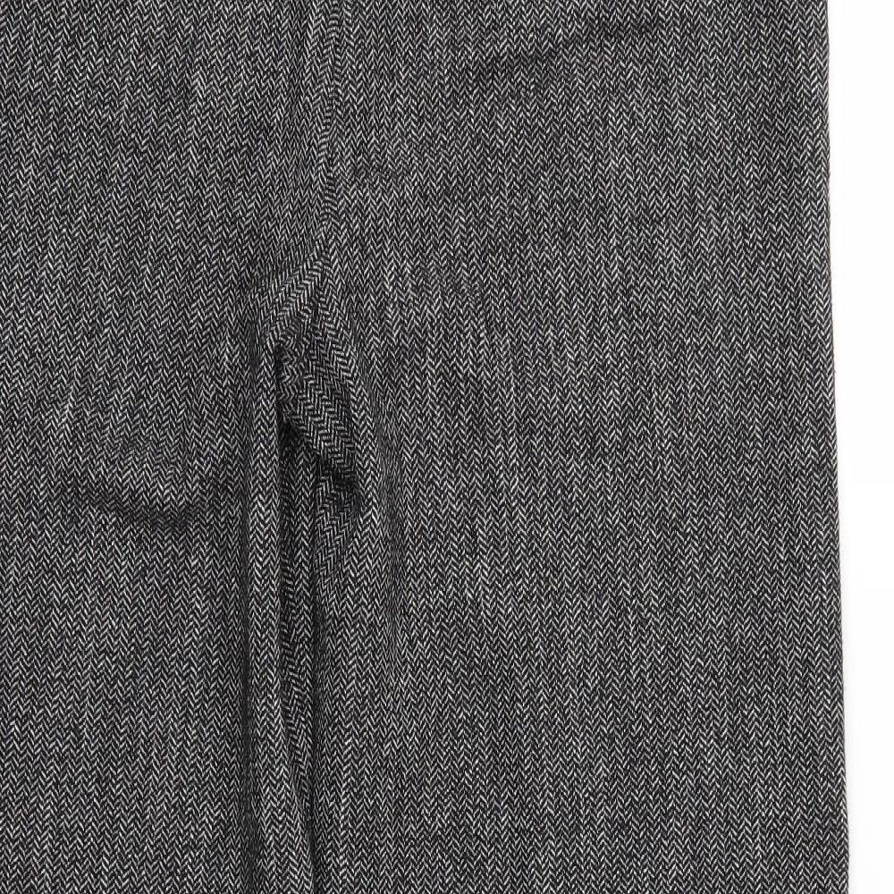 NEXT Womens Grey Herringbone  Trousers  Size 14 L30 in