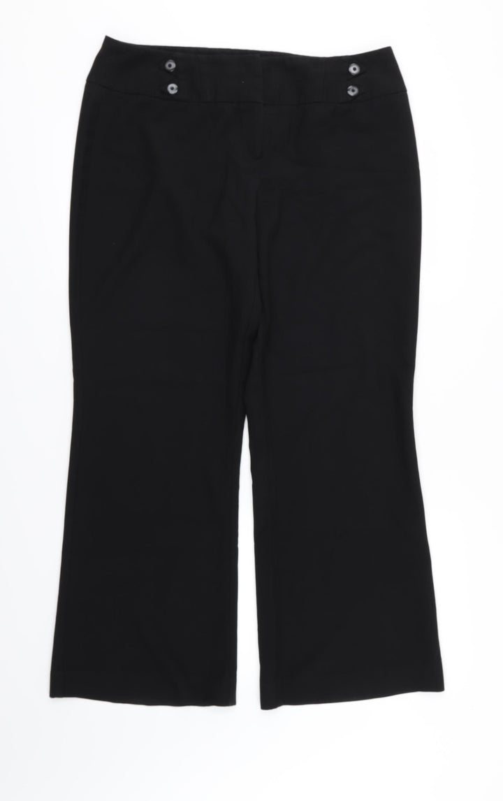 Debenhams Womens Black Rayon Trousers Size 14 L30 in