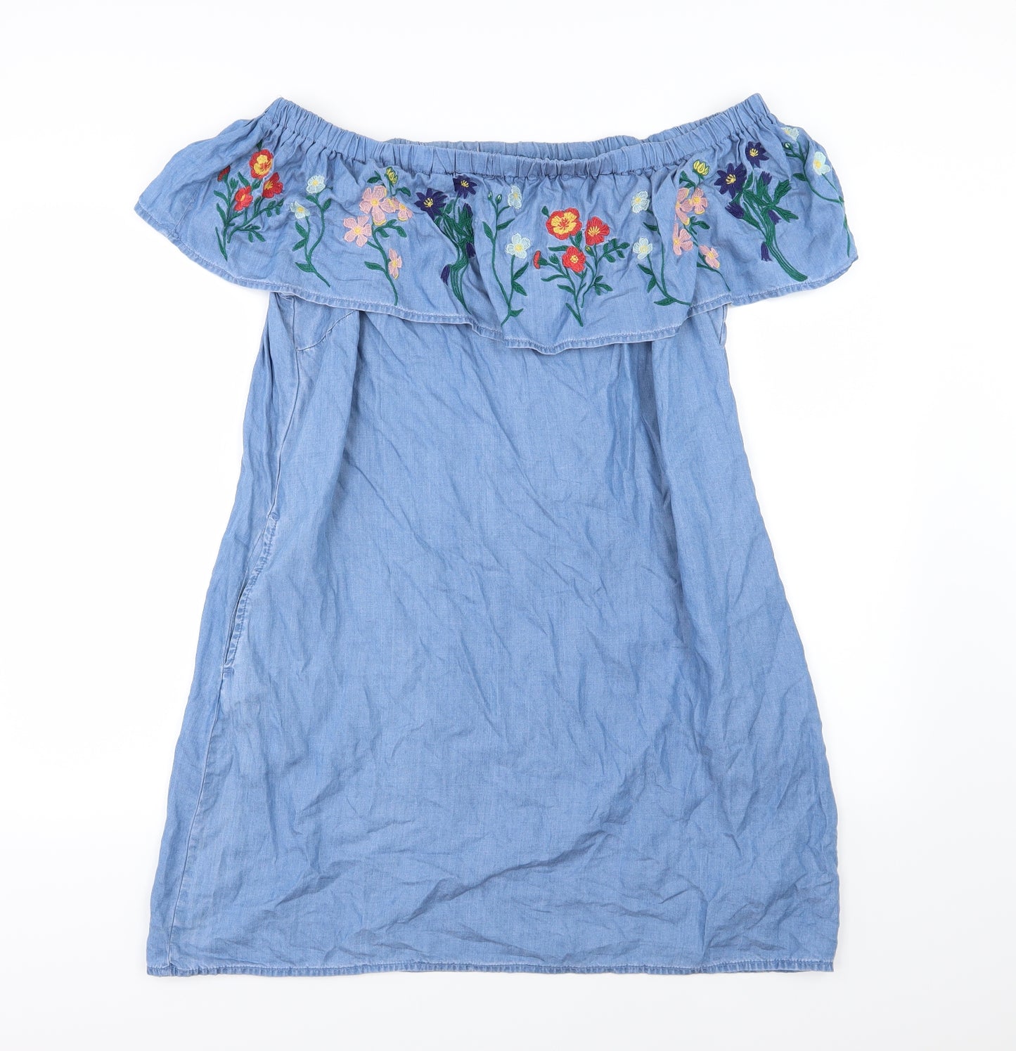 F&F Womens Blue Floral  A-Line  Size 16
