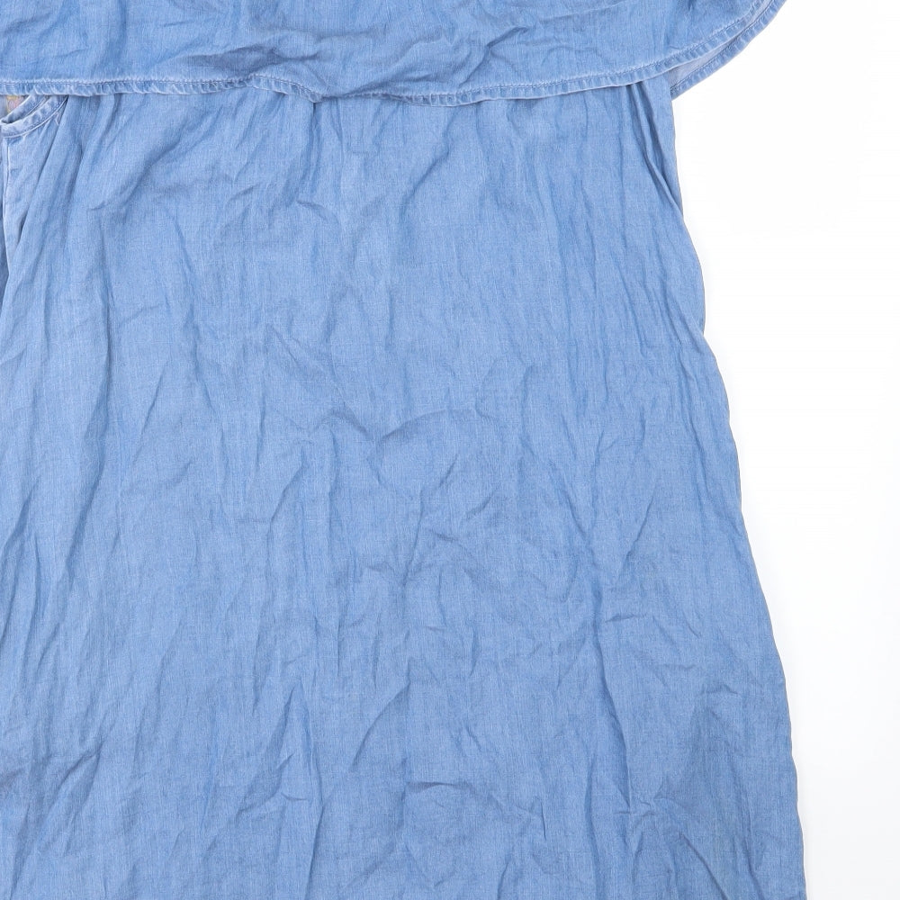 F&F Womens Blue Floral  A-Line  Size 16