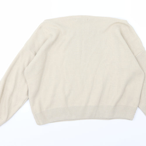 I SAW IT FIRST Womens Beige  Knit Pullover Jumper Size L