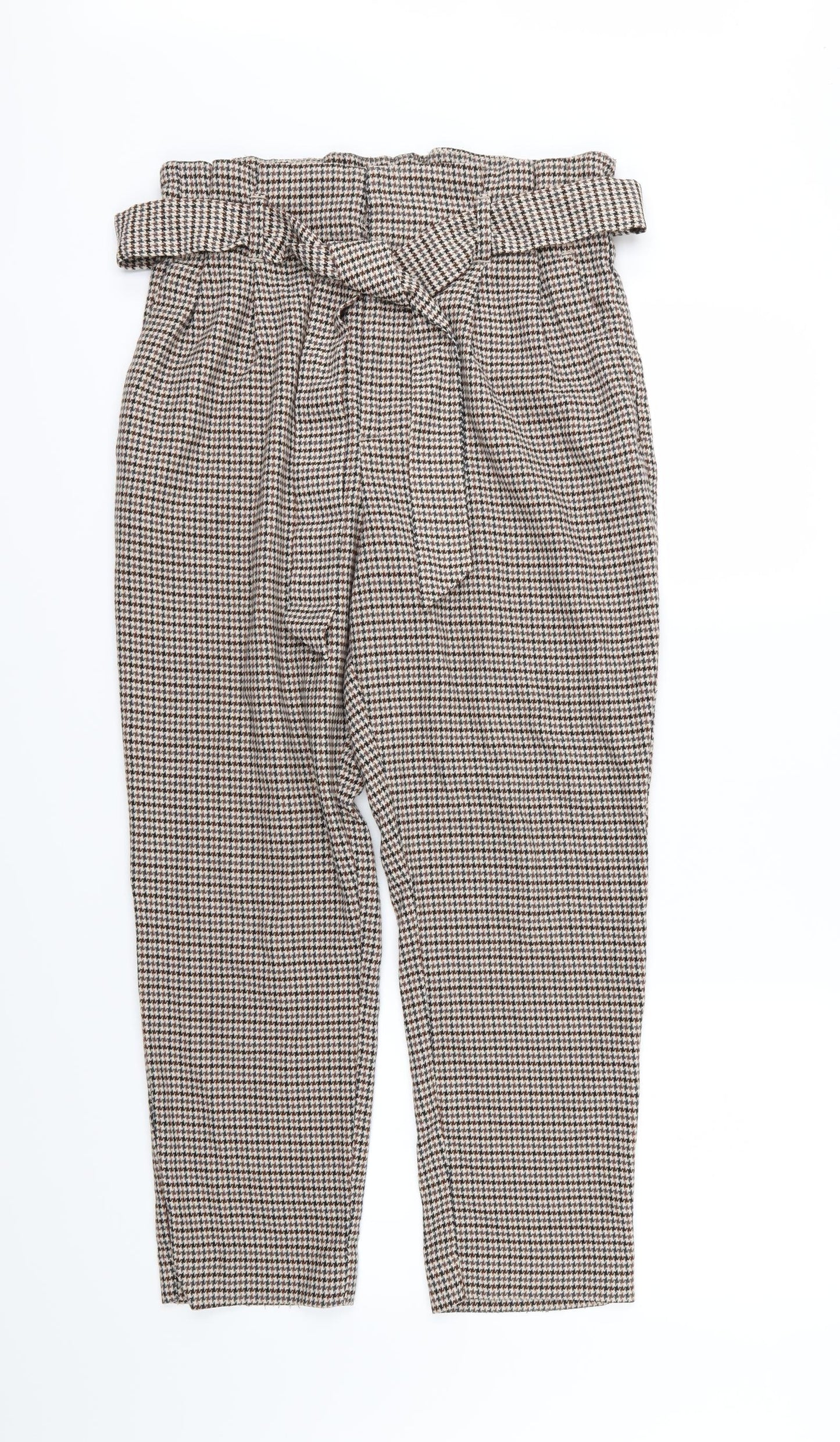H&M Womens Multicoloured Houndstooth  Trousers  Size 12 L25 in