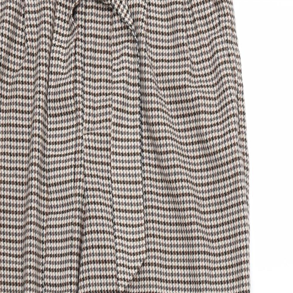 H&M Womens Multicoloured Houndstooth  Trousers  Size 12 L25 in