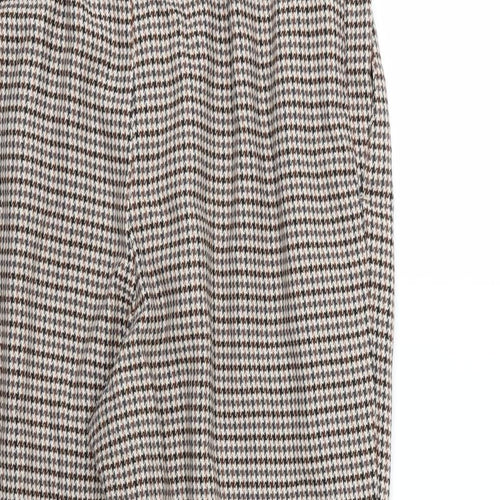 H&M Womens Multicoloured Houndstooth  Trousers  Size 12 L25 in