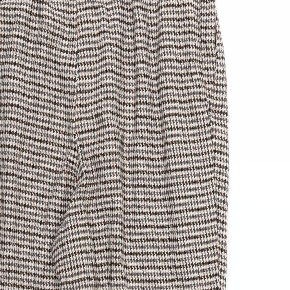 H&M Womens Multicoloured Houndstooth  Trousers  Size 12 L25 in