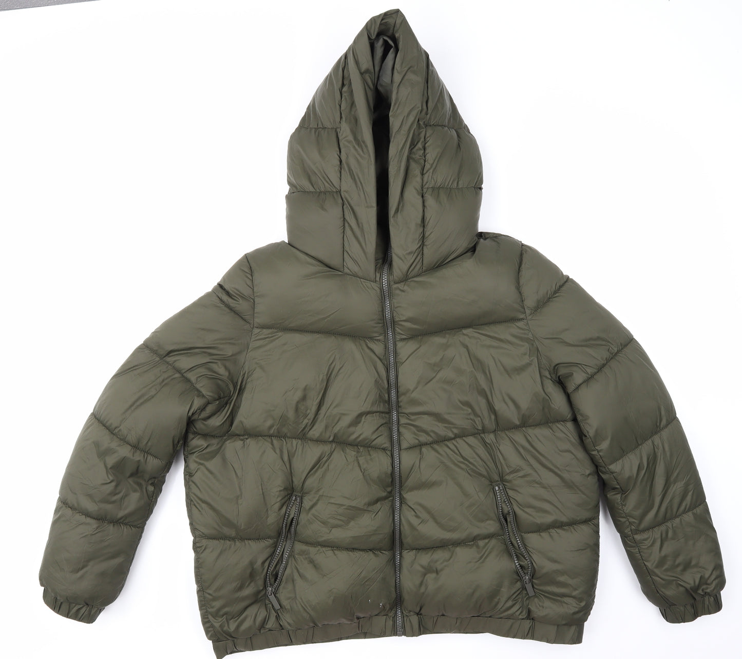 Primark Womens Green   Puffer Jacket Coat Size 18