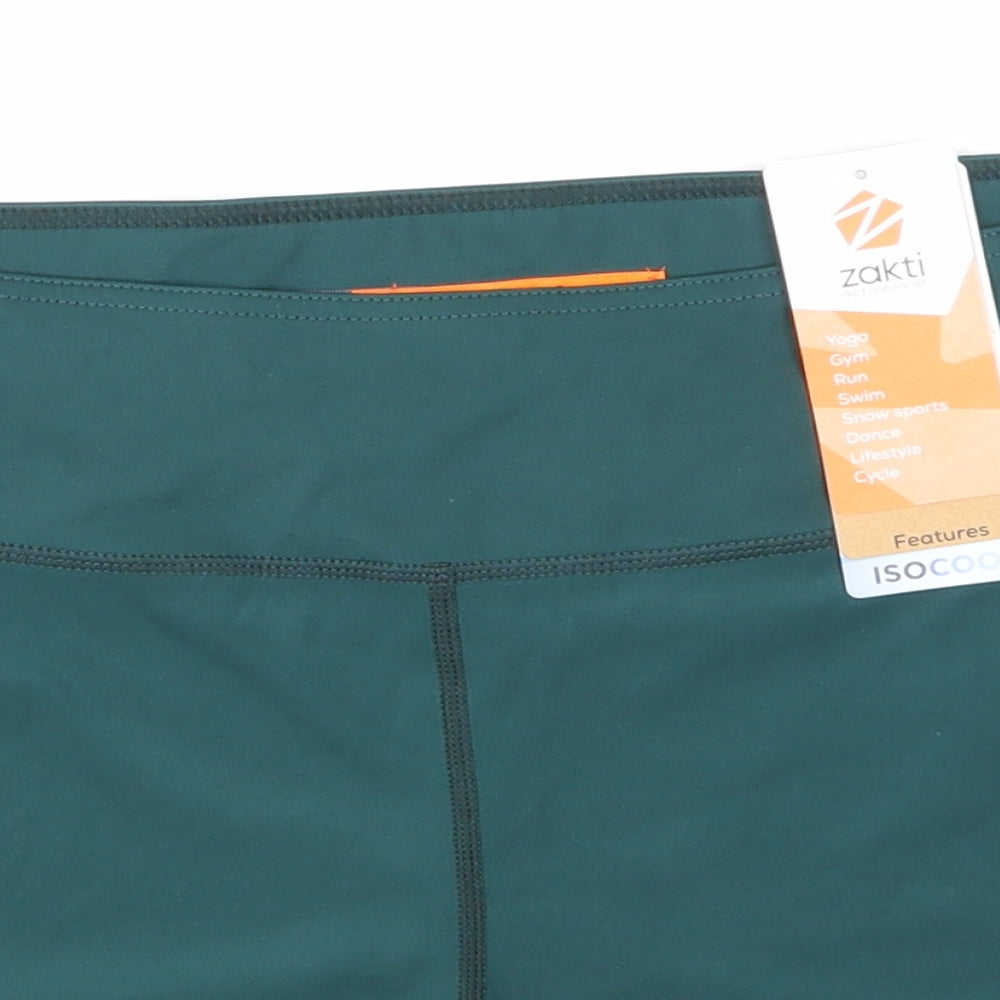Zakti Womens Green   Biker Shorts Size 18