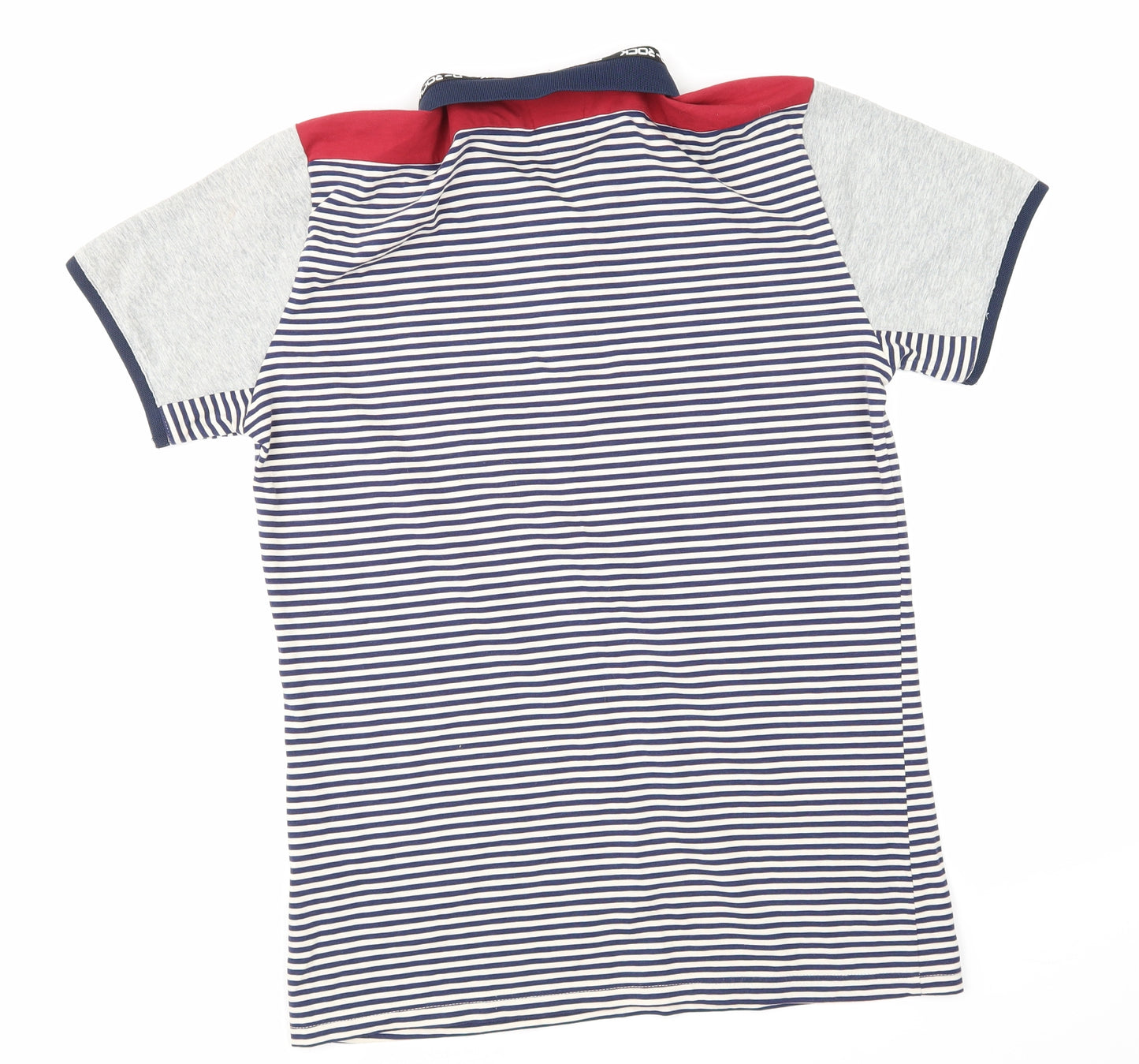 d rock Mens Blue Striped   Polo Size M