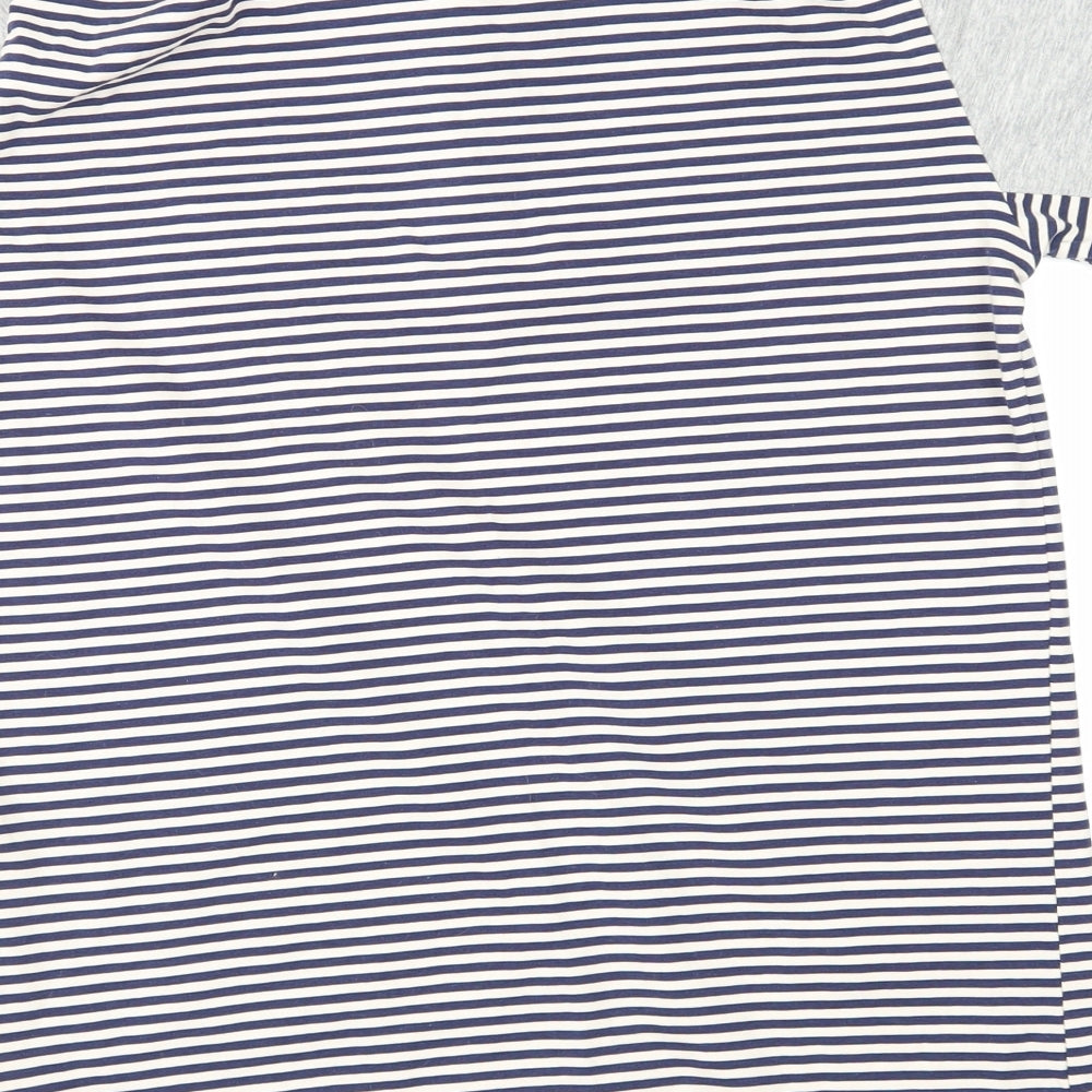 d rock Mens Blue Striped   Polo Size M