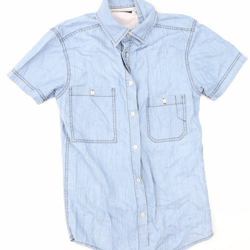 Vintage Clth Co Mens Blue  Denim  Button-Up Size S