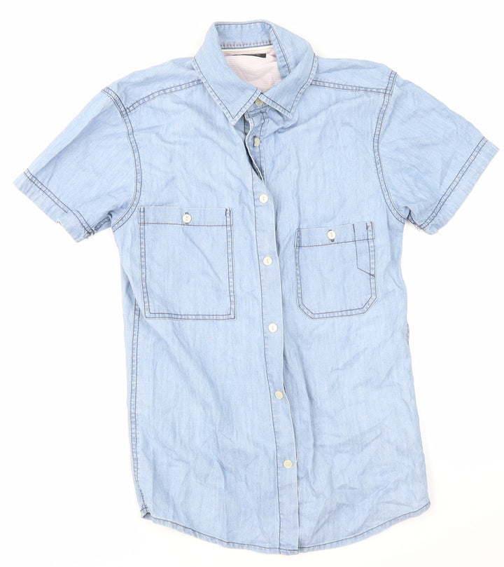 Vintage Clth Co Mens Blue  Denim  Button-Up Size S