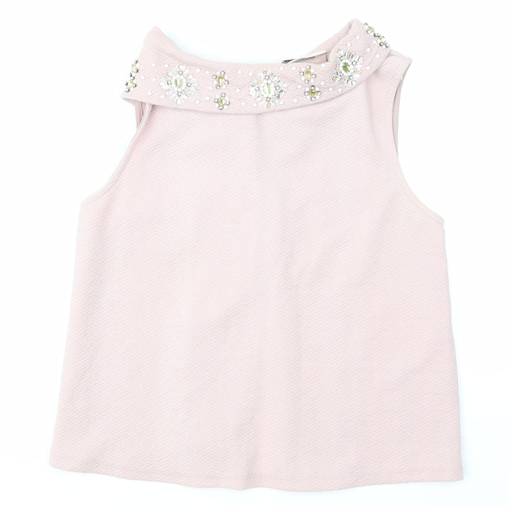 Miss Selfridge Womens Pink Basic T-Shirt Size 8
