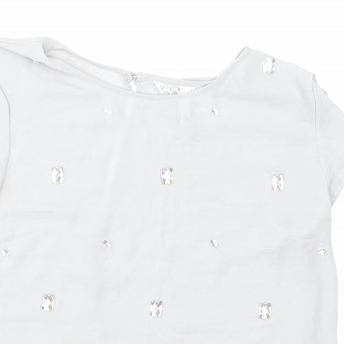 H&M Womens Grey Argyle/Diamond  Basic Blouse Size 10