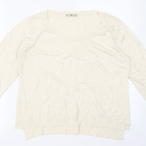 TU Womens Ivory   Pullover Sweatshirt Size 16