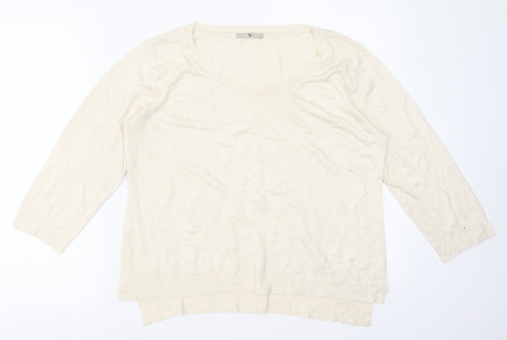 TU Womens Ivory Pullover Sweatshirt Size 16