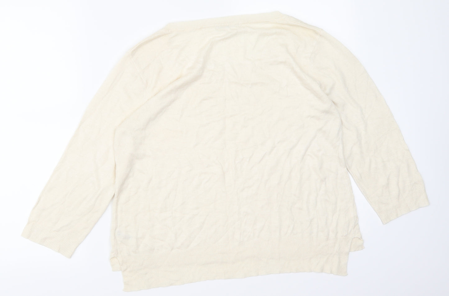 TU Womens Ivory   Pullover Sweatshirt Size 16