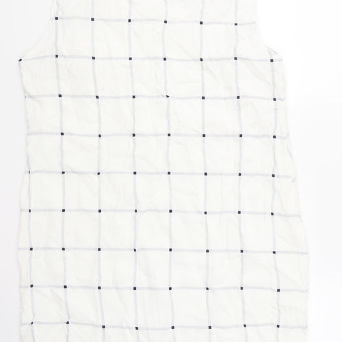 Marks and Spencer Womens White Check  Pencil Dress  Size 10