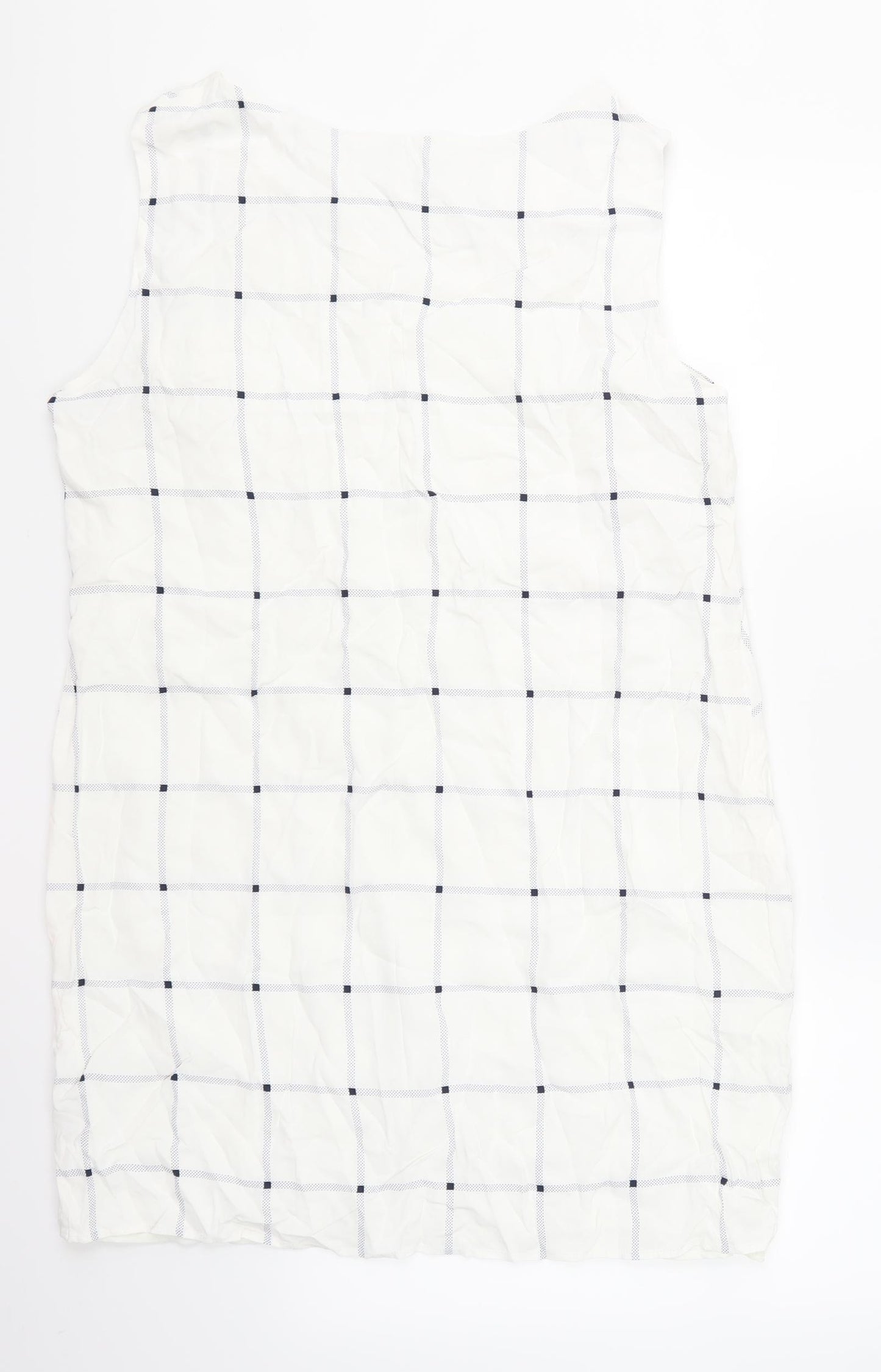 Marks and Spencer Womens White Check  Pencil Dress  Size 10
