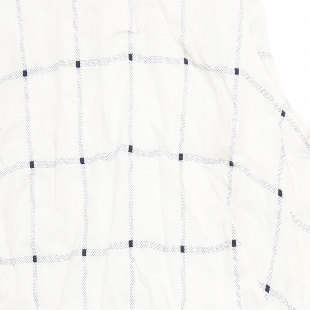 Marks and Spencer Womens White Check  Pencil Dress  Size 10