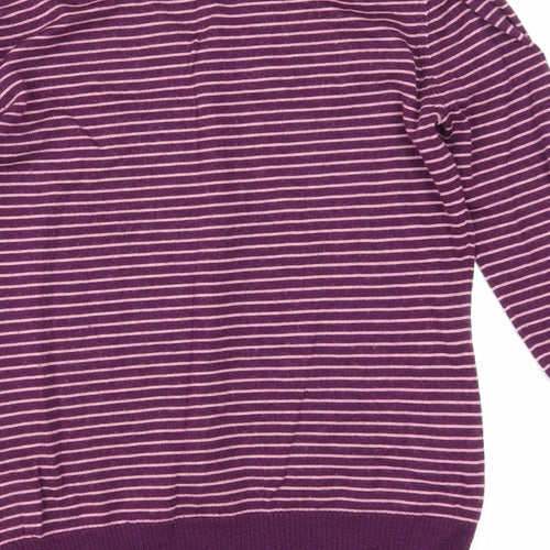 Woolmark Womens Purple Striped  Pullover Sweatshirt Size M