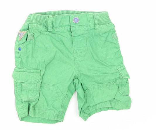 Front view of Next Green Cropped Trousers, size 9-12, Months