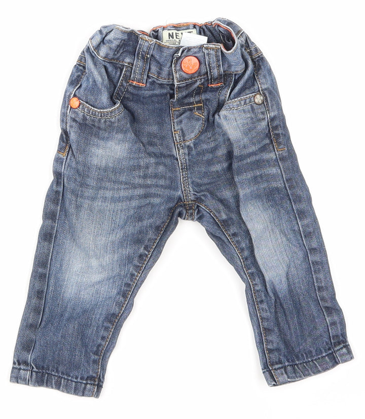 NEXT Boys Blue Denim Cargo Jeans Size 6-9 Months