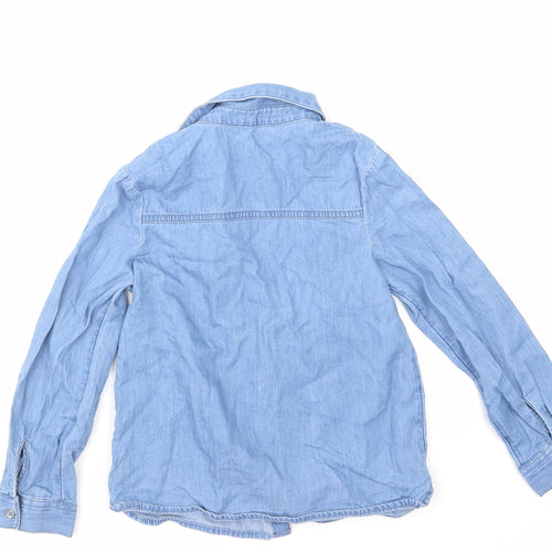 George Girls Blue  Denim Basic Button-Up Size 6-7 Years