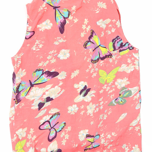 purple flame Womens Pink Floral  Basic Blouse Size S