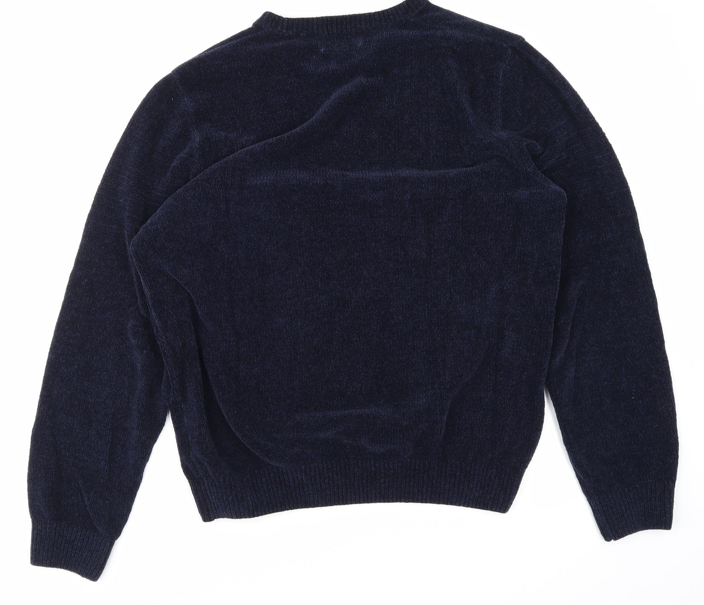 Marks and Spencer Mens Blue  Velvet Pullover Sweatshirt Size XL