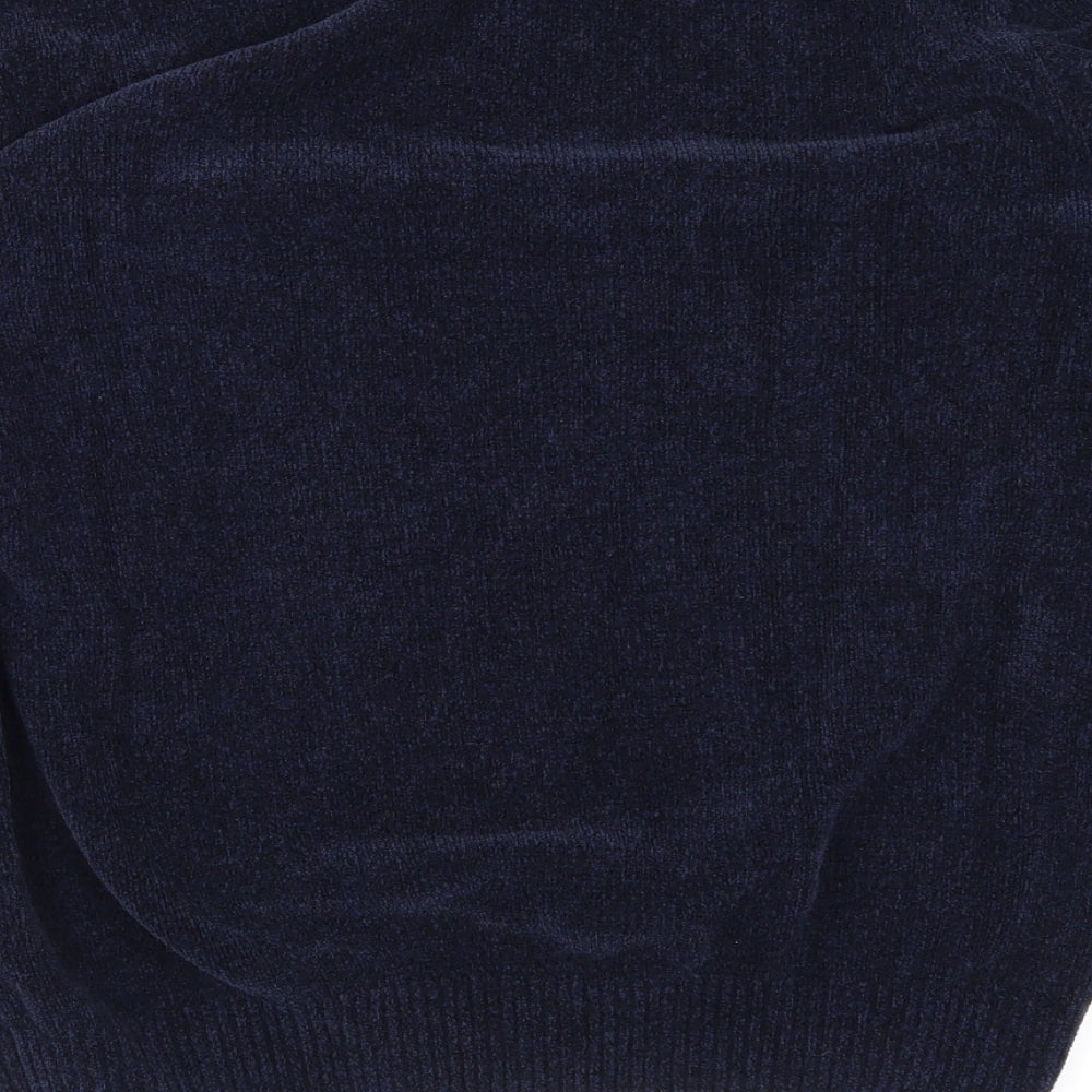 Marks and Spencer Mens Blue  Velvet Pullover Sweatshirt Size XL