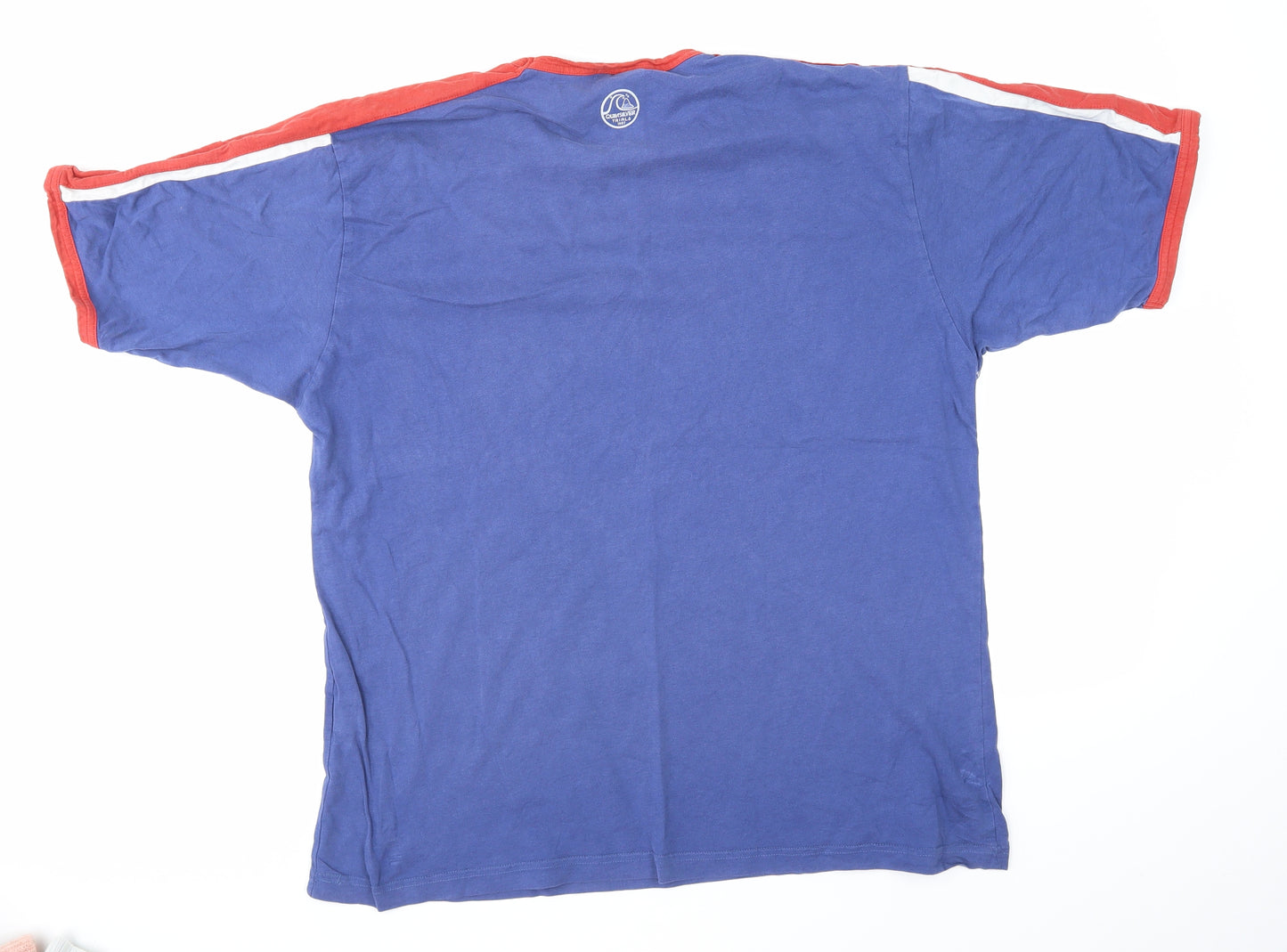 Quiksilver Mens Blue Striped   T-Shirt Size XL