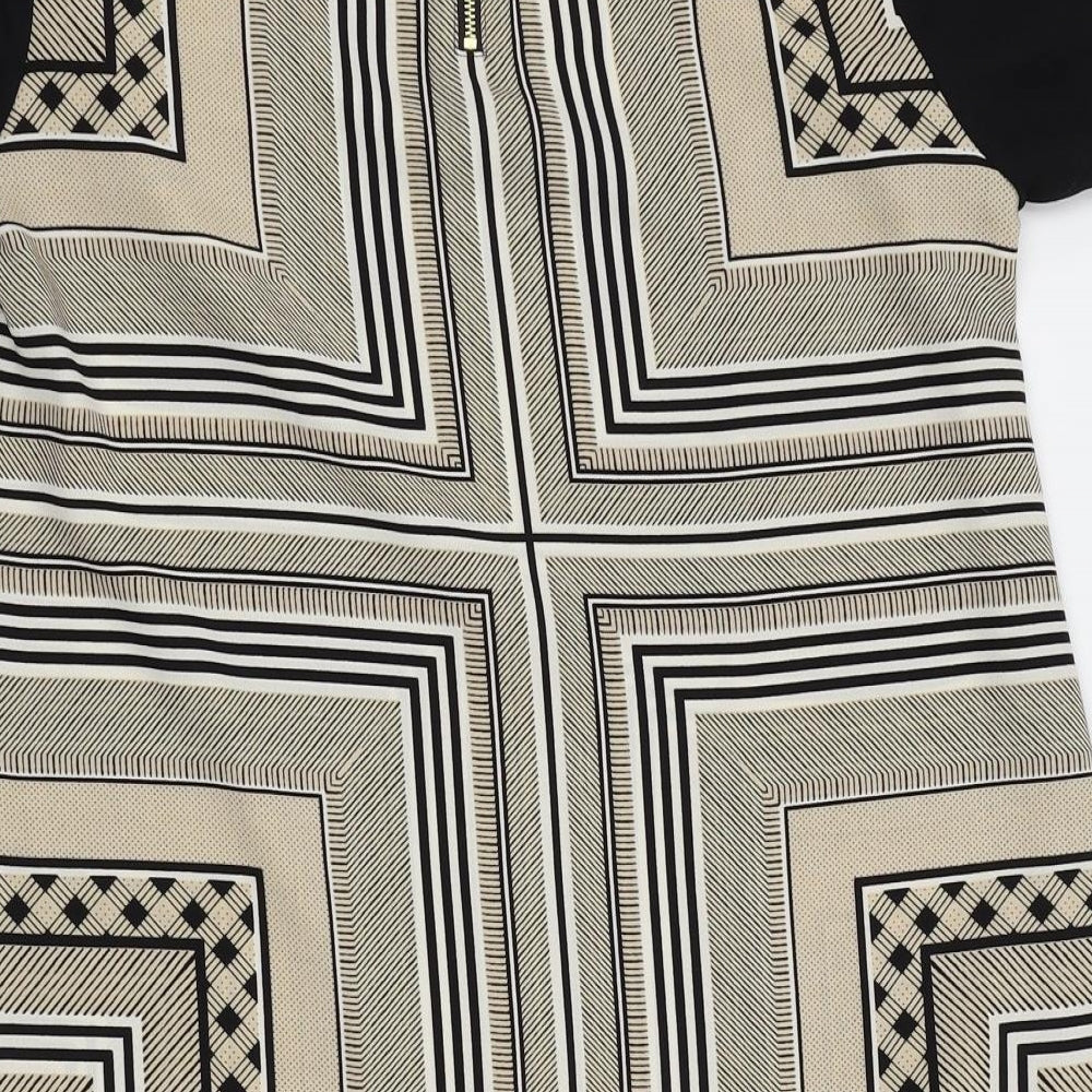 M&S Womens Gold Geometric  Basic Blouse Size 10