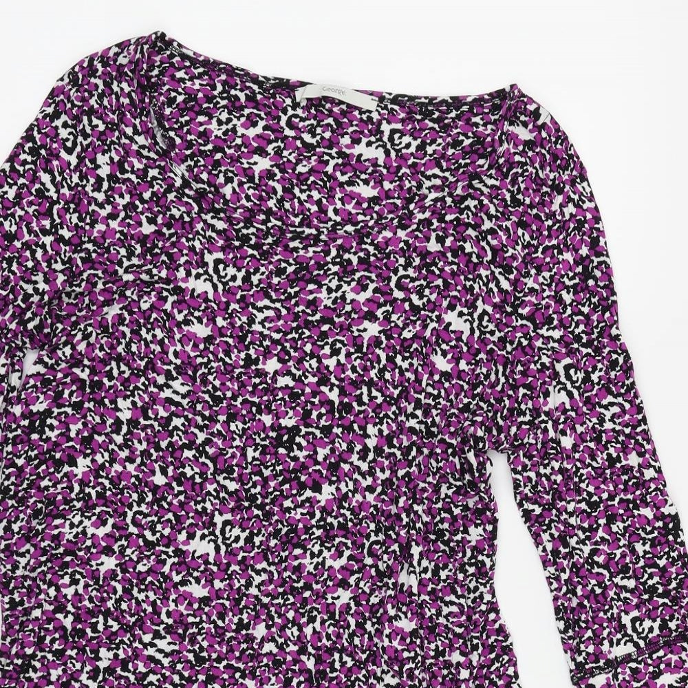 George Womens Multicoloured Animal Print  Basic Blouse Size 10