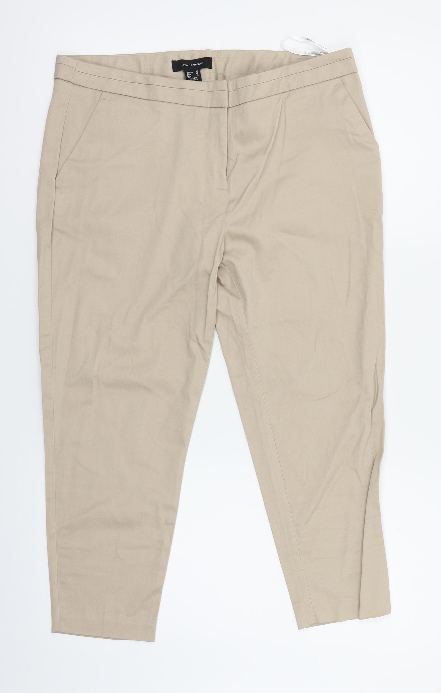 Atmosphere Womens Beige   Chino Trousers Size 12 L20 in
