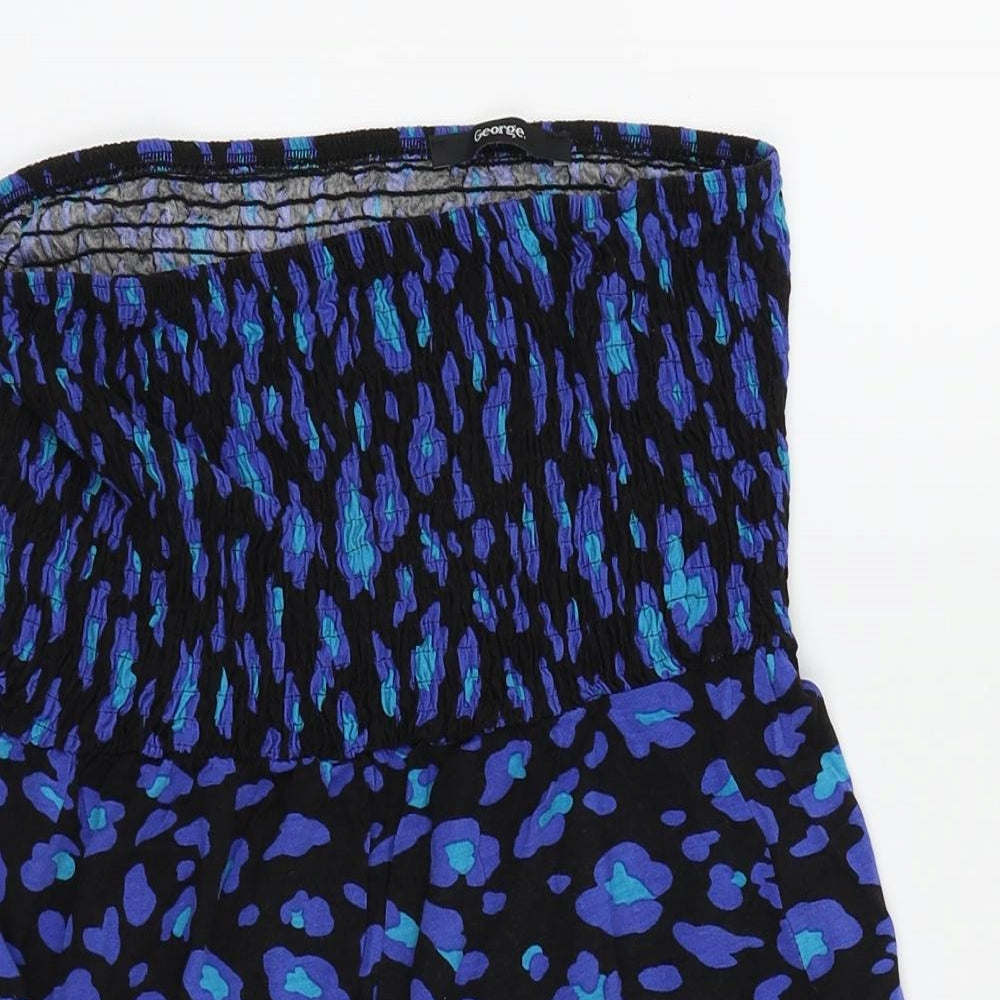 George Womens Blue Polka Dot  Fit & Flare  Size 12