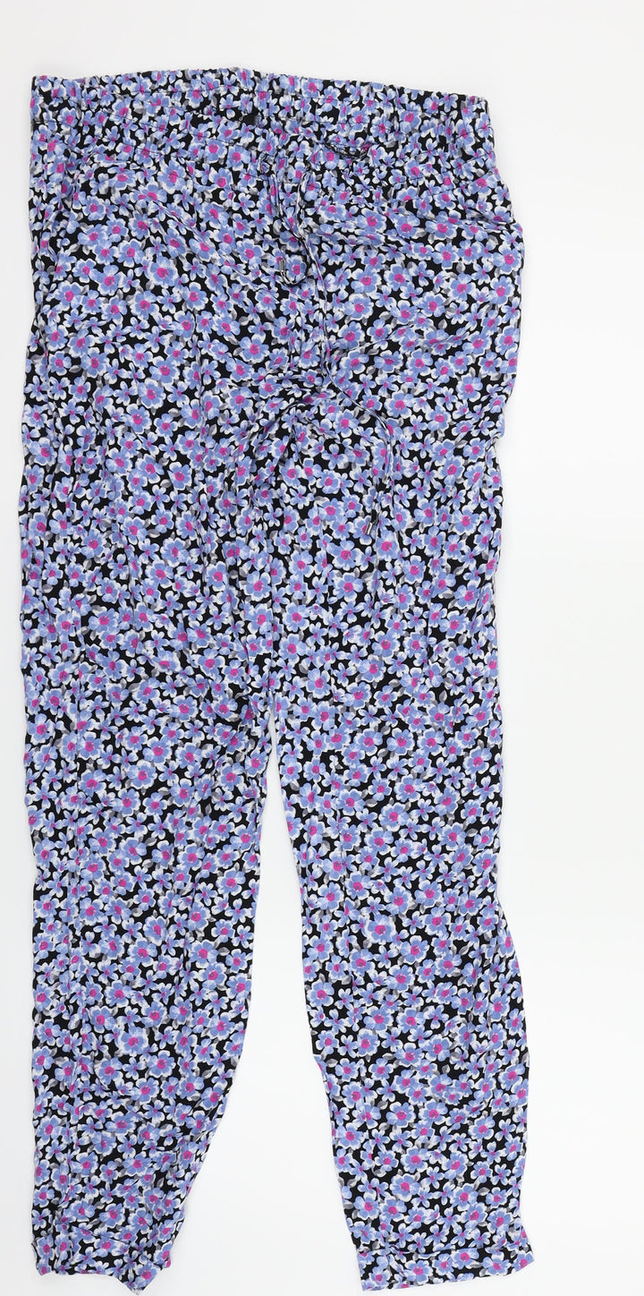 Dorothy Perkins Womens Multicoloured Floral Jogger Trousers Size 12 L27 in