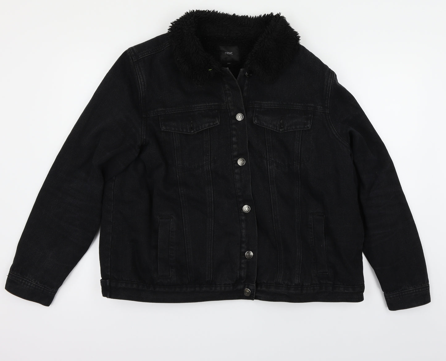 NEXT Womens Black  Denim Gilet Jacket Size 20