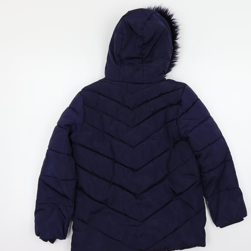 George Girls Blue   Parka Coat Size 10-11 Years