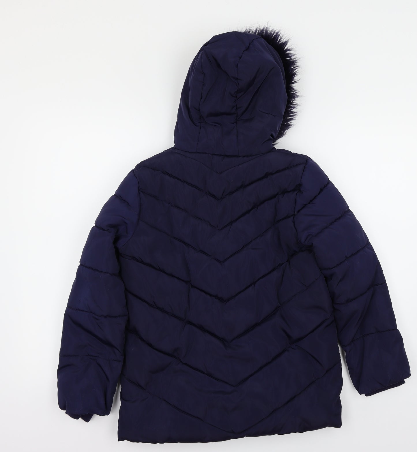 George Girls Blue   Parka Coat Size 10-11 Years